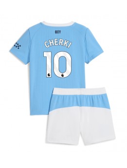 Billige Manchester City Rayan Cherki #10 Hjemmedraktsett Barn 2025-26 Kortermet (+ Korte bukser)